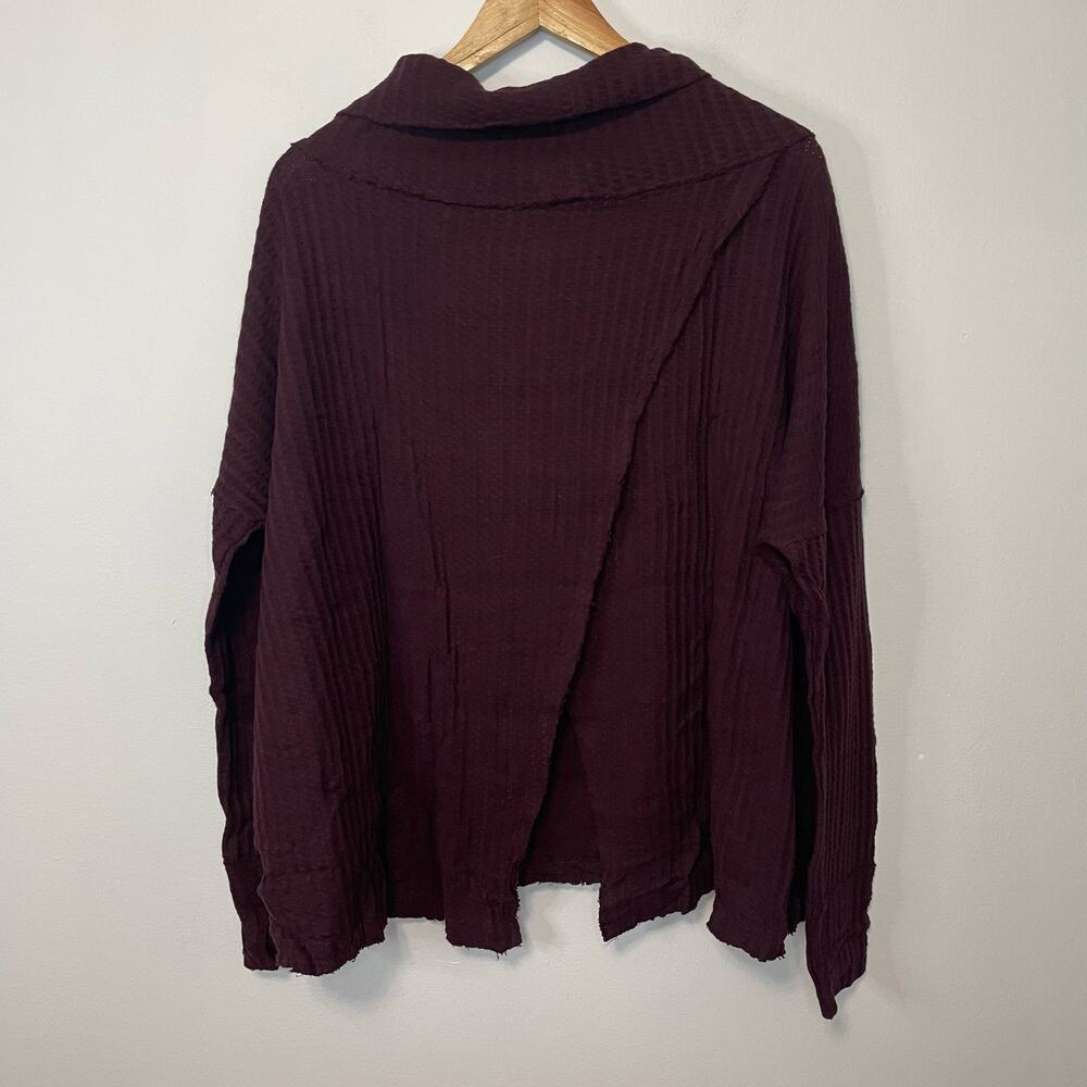 Free People Juicy Long Sleeve M Date Night Waffle Knit Cowl Neck Dolman Sleeve - Picture 4 of 7